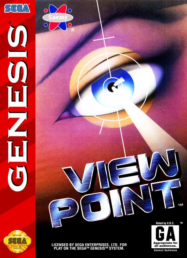 Viewpoint Sega Genesis GEN for retro video game enthusiasts featuring isometric shoot em up gameplay fast paced arcade action futuristic spacecraft combat intense enemy waves challenging boss battles vibrant 16 bit graphics and collectible gaming appeal front cover 