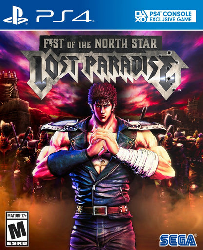 Fist of the North Star Lost Paradise PlayStation 4 game featuring beat ‘em up action and story-driven post-apocalyptic adventure front cover