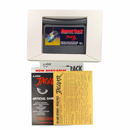 Memory Track Atari Jaguar CD Memory Track memory card accessory save data cartridge retro Jaguar CD hardware add on storage device game save backup unit cartridge and manuals 