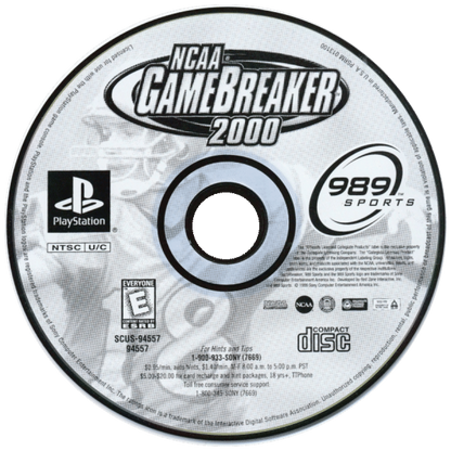 NCAA GameBreaker 2000 disc for PlayStation 1 (PS1) retro football video game