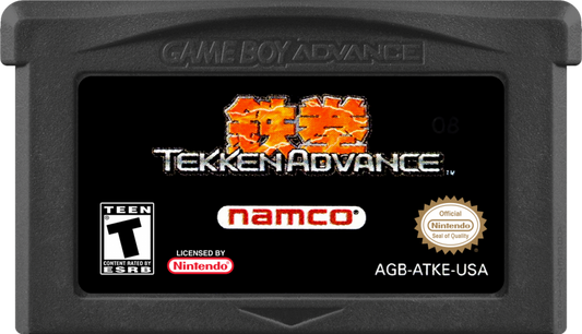 Tekken Advance cartridge art for Game Boy Advance (GBA) video game