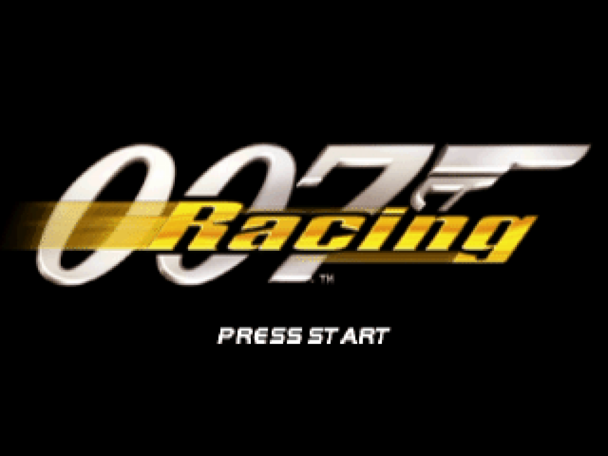 007 Racing title page for PlayStation 1 (PS) retro racing video game