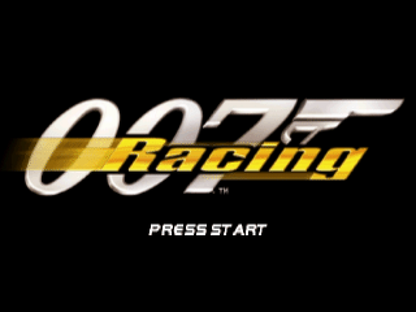 007 Racing title page for PlayStation 1 (PS) retro racing video game
