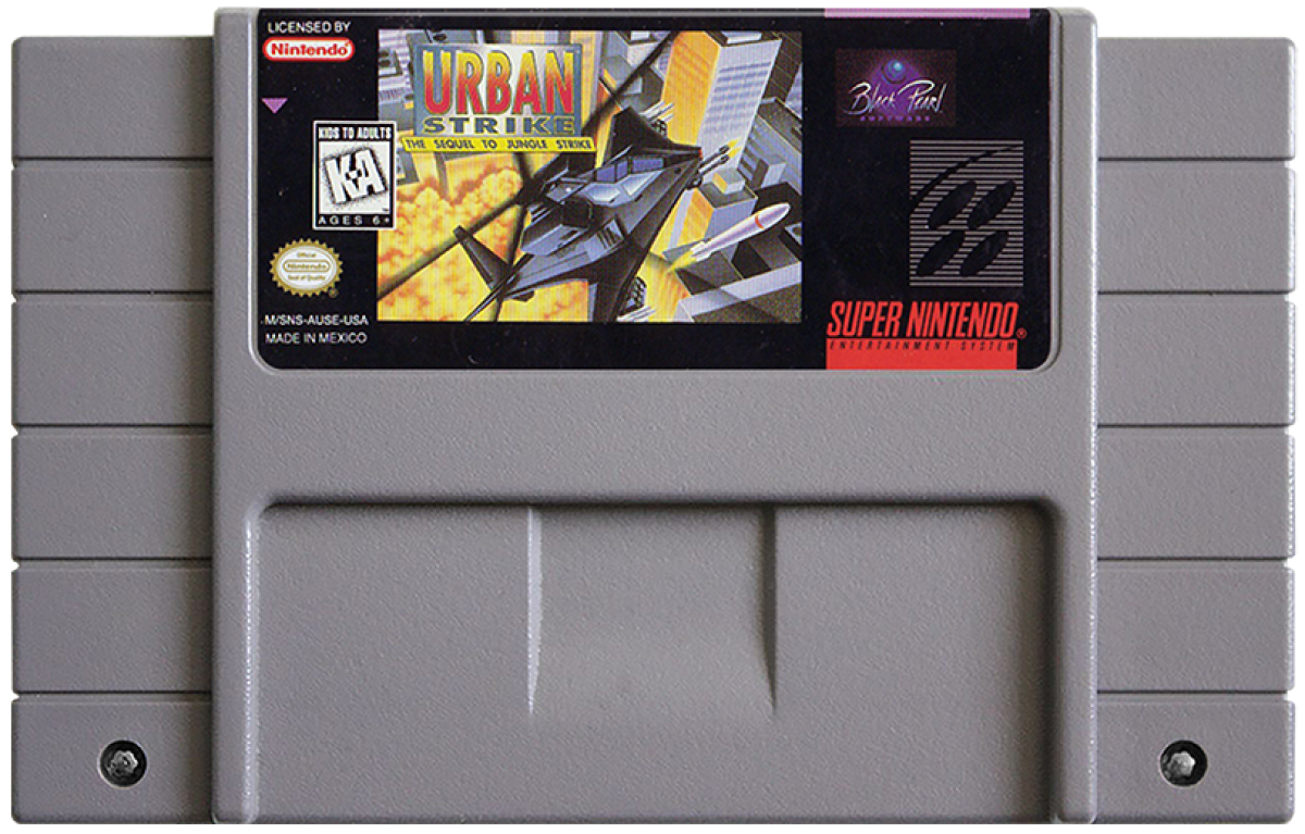 Urban Strike SNES game cartridge for the Super Nintendo system.