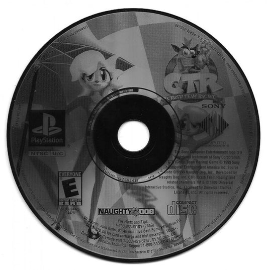 Crash Team Racing PS1 PlayStation 1 kart racing game Naughty Dog arcade racing multiplayer competitive racing retro video game disc