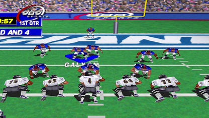 NFL GameDay 99 game for the PlayStation featuring American football gameplay with realistic team rosters season modes play calling mechanics and broadcast style presentation representing the 1998 NFL season gameplay