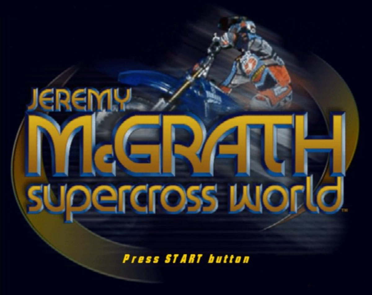 Jeremy McGrath Supercross World title screen for Playstation 2 (PS2) video game