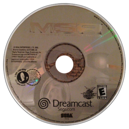 Metropolis Street Racer game for the Sega Dreamcast featuring arcade style street racing gameplay with real world inspired cities time based challenges vehicle tuning and a kudos scoring system emphasizing stylish driving and precision racing disc