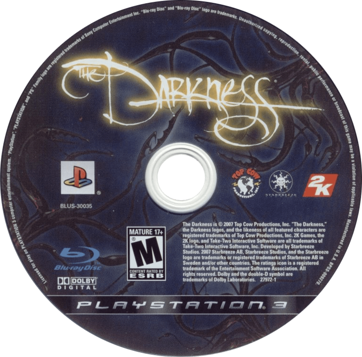 The Darkness PlayStation 3 PS3 for retro video game enthusiasts featuring first person shooter gameplay supernatural horror powers dark comic book inspired storytelling intense gunplay cinematic action immersive urban environments and collectible gaming appeal disc