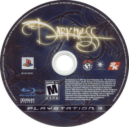 The Darkness PlayStation 3 PS3 for retro video game enthusiasts featuring first person shooter gameplay supernatural horror powers dark comic book inspired storytelling intense gunplay cinematic action immersive urban environments and collectible gaming appeal disc