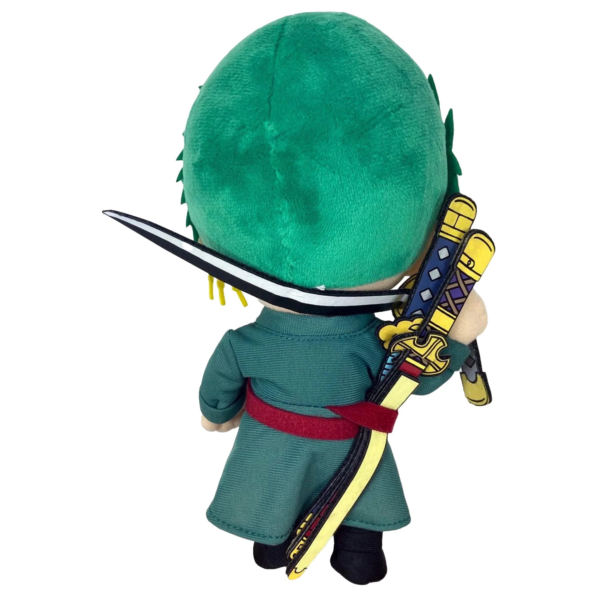 One Piece Roronoa Zoro 8 inch plush toy featuring detailed character design soft stuffed collectible official anime merchandise and iconic pirate crew display plush for fans back view of plush
