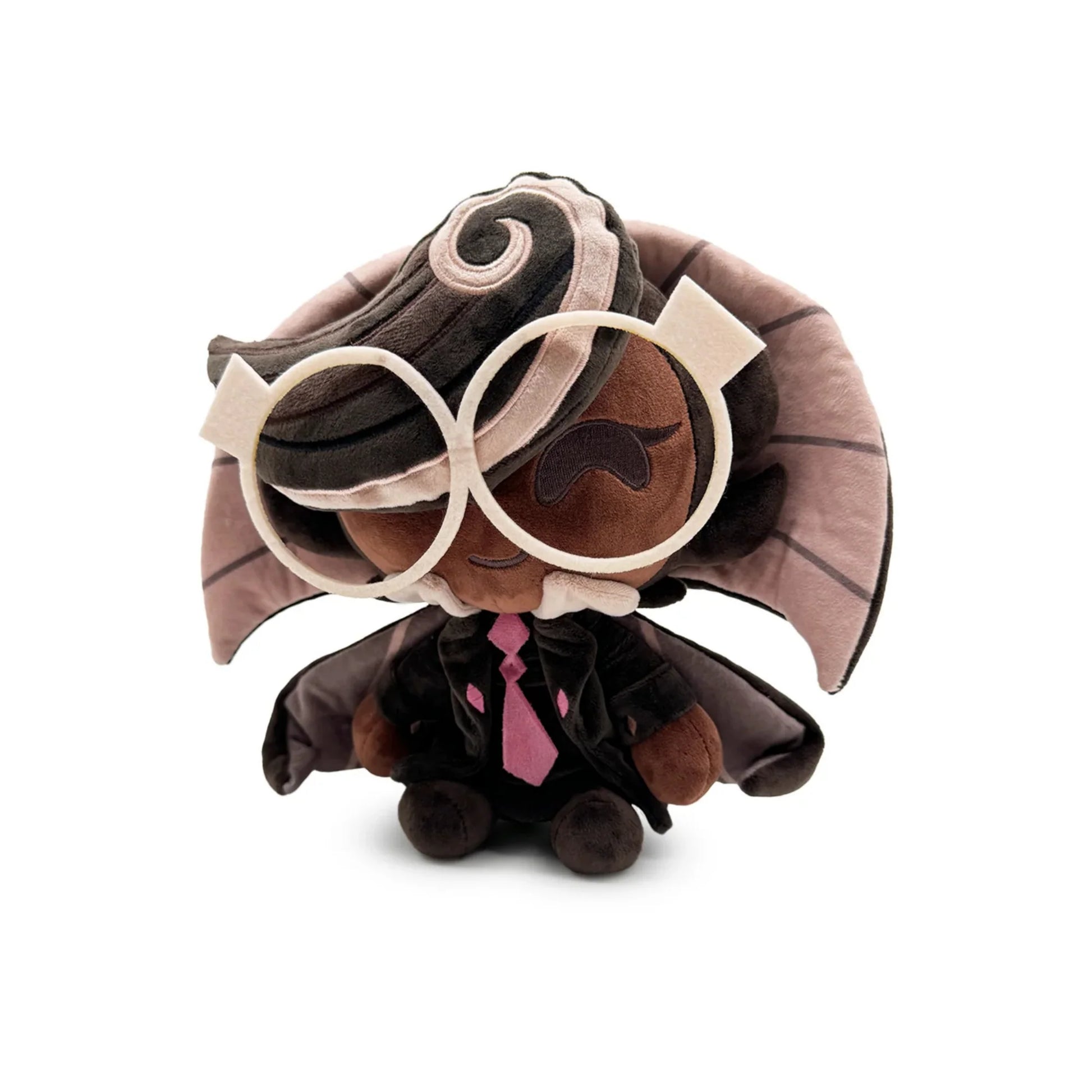Cookie Run Espresso Cookie plush inspired design featuring collectible character plush aesthetic soft stuffed toy magical coffee wizard theme cute fantasy mobile game mascot cozy gaming merchandise presentation