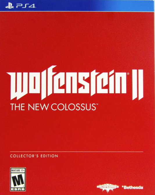 Wolfenstein II: The New Colossus [Collector's Edition] – PlayStation 4 (PS4) video game cover image, first-person shooter.