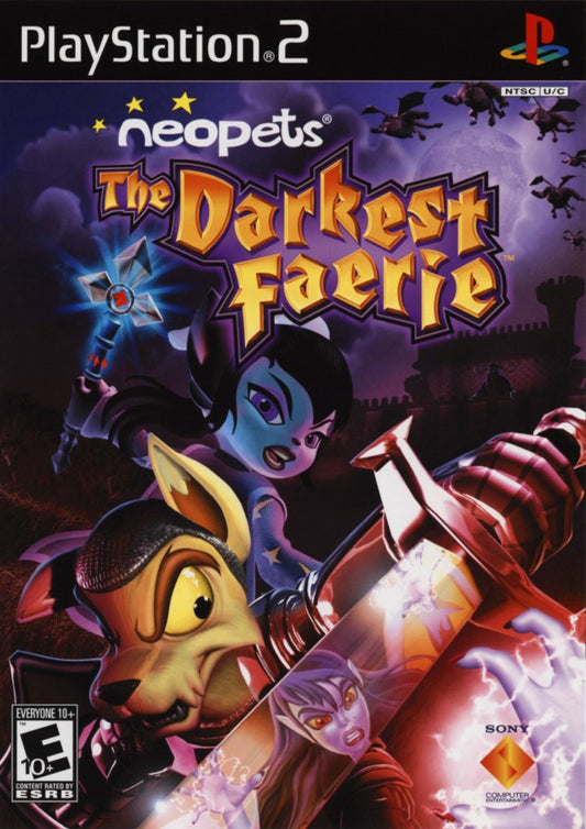 Neopets The Darkest Faerie PS2 Sony PlayStation 2 action adventure fantasy RPG Neopia exploration puzzle solving sword combat magic abilities story driven gameplay family friendly retro gaming PlayStation 2 software video game title cover art