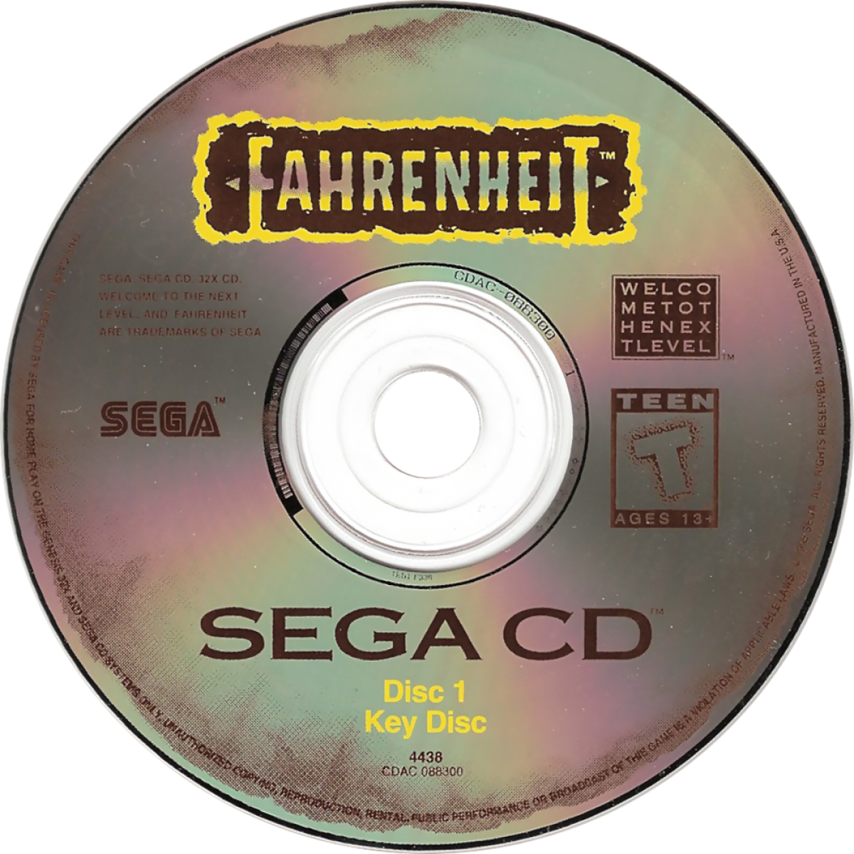 Fahrenheit Sega CD 32X full motion video FMV interactive movie thriller game cyber espionage action conspiracy storyline branching narrative live action cutscenes Digital Pictures style gameplay retro gaming Sega CD 32X software video game title disc 1