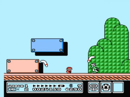 Super Mario Bros. 3 cartridge for the Nintendo Entertainment System featuring classic 8 bit platforming gameplay with left side Bros label variant power ups secret worlds and side scrolling adventure as Mario and Luigi battle Bowser to save the Mushroom Kingdom gameplay