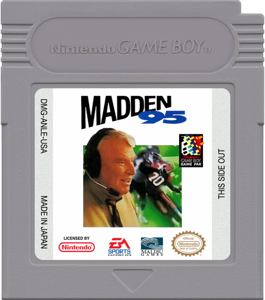 Madden NFL 95 cartridge art for Game Boy (GB) video game 