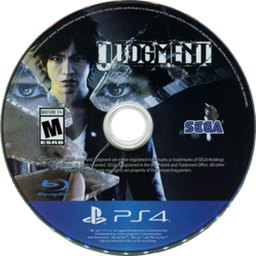 Judgment for PlayStation 4 action adventure detective game set in Kamurocho featuring crime investigation brawler combat side cases open world gameplay disc