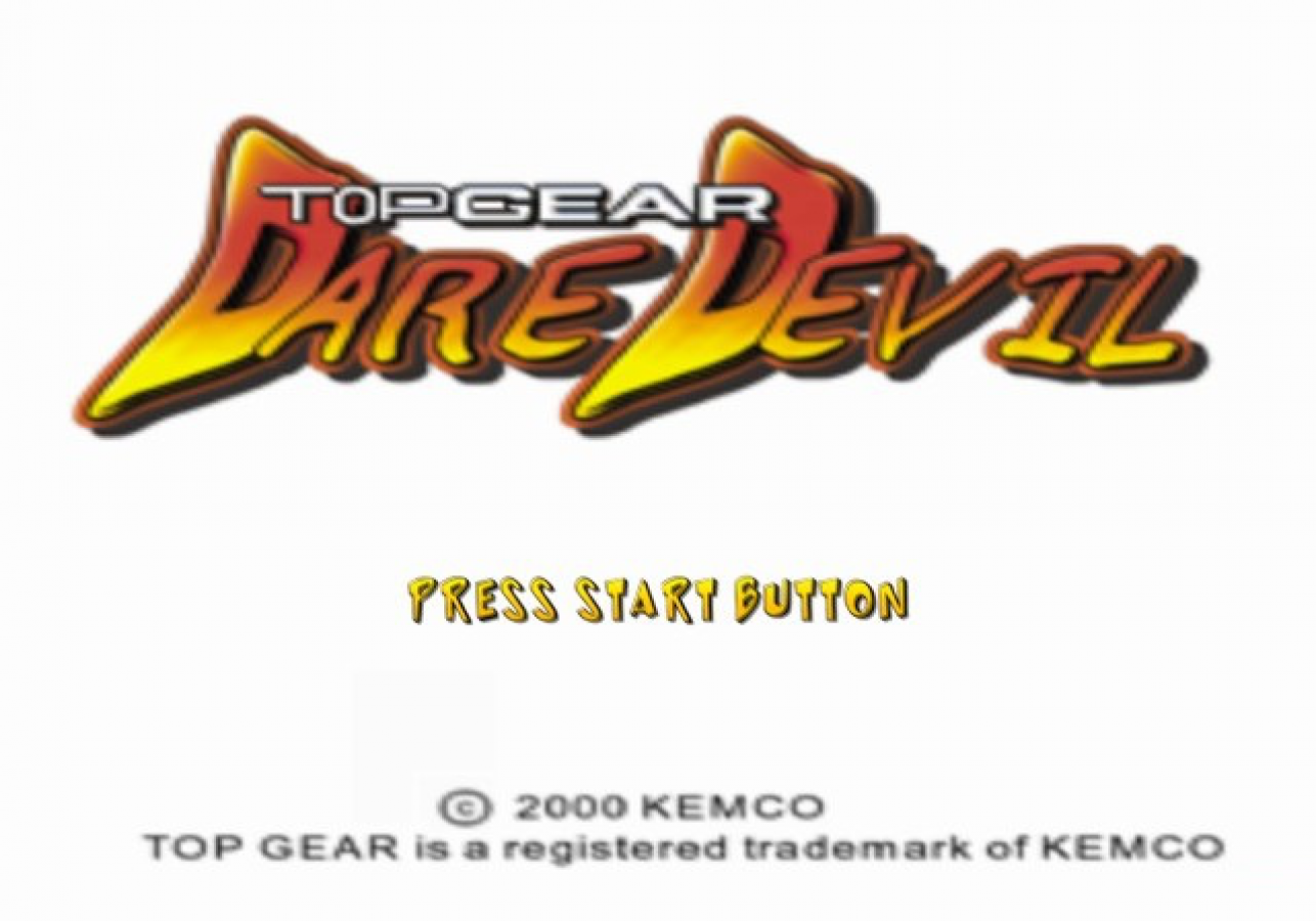 Top Gear: Dare Devil – PlayStation 2 (PS2) video game title screen, arcade stunt racing.