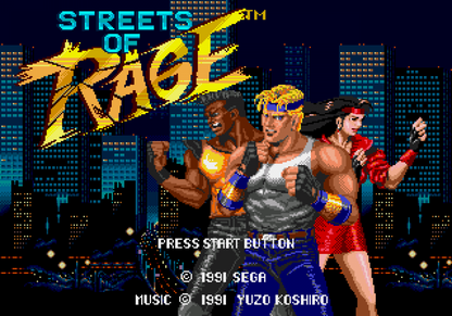Streets of Rage title screen for Sega Genesis (GEN) video game
