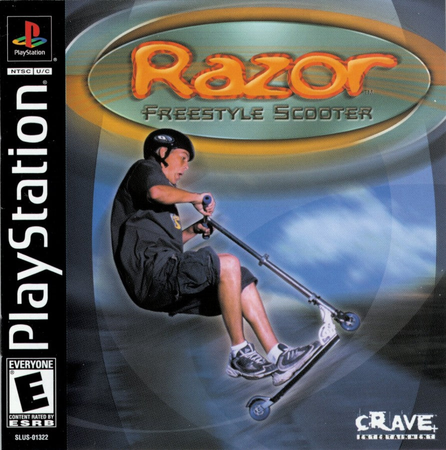 Razor Freestyle Scooter PS1 PlayStation 1 extreme sports scooter riding game trick based arcade gameplay retro video game cover art