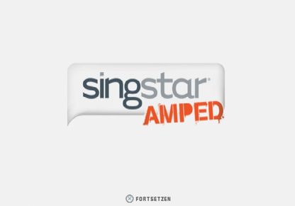 Singstar Amped – PlayStation 2 (PS2) video game title screen, music rhythm game.