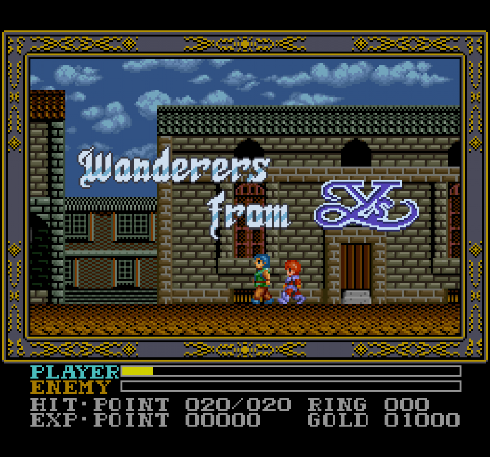 Ys III Wanderers from Ys retro SNES video game Ys fantasy action role playing side scrolling combat adventure exploration classic RPG gameplay console title Super Nintendo release title screen