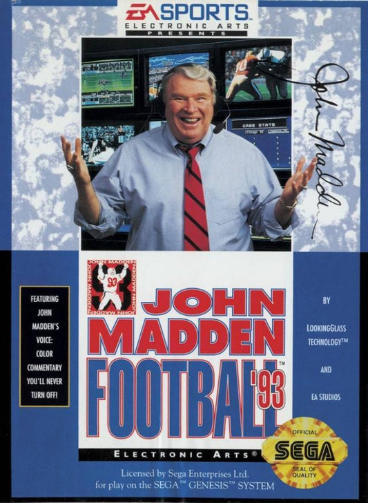 John Madden Football 93 cover art for Sega Genesis (GEN) video game