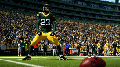 Madden NFL 24 retro PS5 video game Madden NFL 24 football simulation sports game NFL teams competitive multiplayer franchise mode realistic gameplay console release gameplay