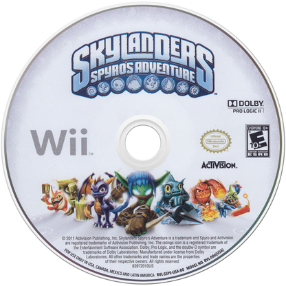 Skylanders: Spyro’s Adventure – Nintendo Wii (Wii) action-adventure platformer toys-to-life video game disc