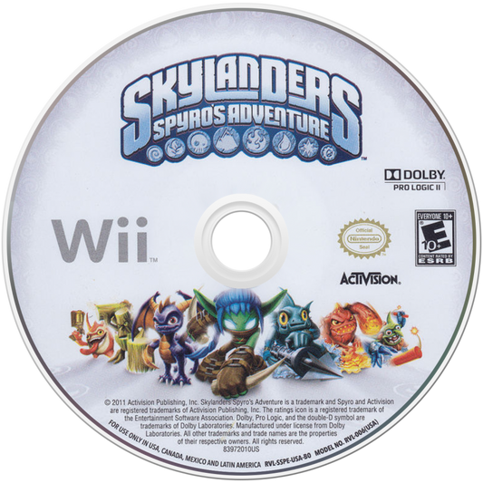 Skylanders: Spyro’s Adventure – Nintendo Wii (Wii) action-adventure platformer toys-to-life video game disc