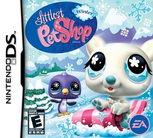 A cute winter-themed adventure where players care for pets, explore snowy areas, and enjoy fun mini-games in the Littlest Pet Shop universe front cover