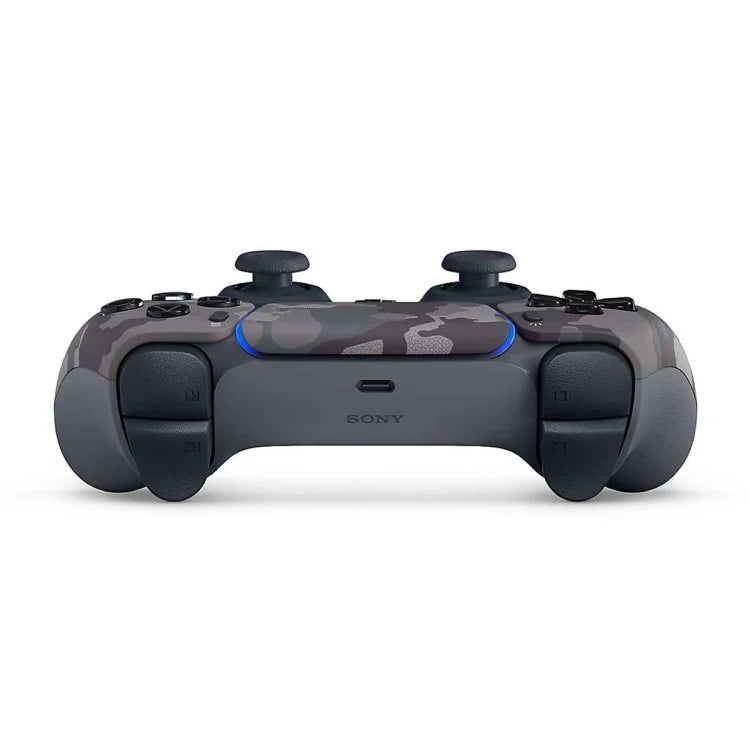 PlayStation 5 DualSense Wireless Controller New Gray Camo official accessory immersive gaming haptic feedback adaptive triggers built-in microphone create button top of controller