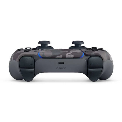 PlayStation 5 DualSense Wireless Controller New Gray Camo official accessory immersive gaming haptic feedback adaptive triggers built-in microphone create button top of controller