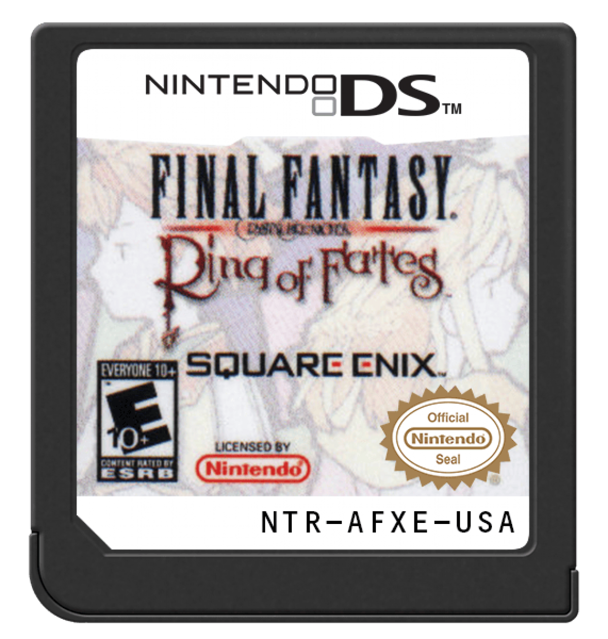 Final Fantasy Crystal Chronicles Ring of Fates game for the Nintendo DS featuring action RPG gameplay with real time combat multiplayer co op and a story driven fantasy adventure with twin protagonists exploring magical worlds cartridge
