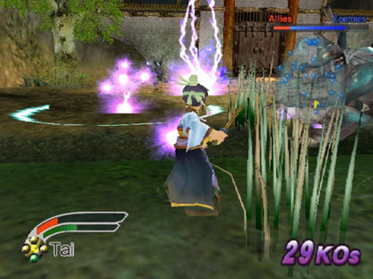 Mystic Heroes gameplay for GameCube game featuring hack-and-slash action gameplay with anime-style characters and fantasy combat 