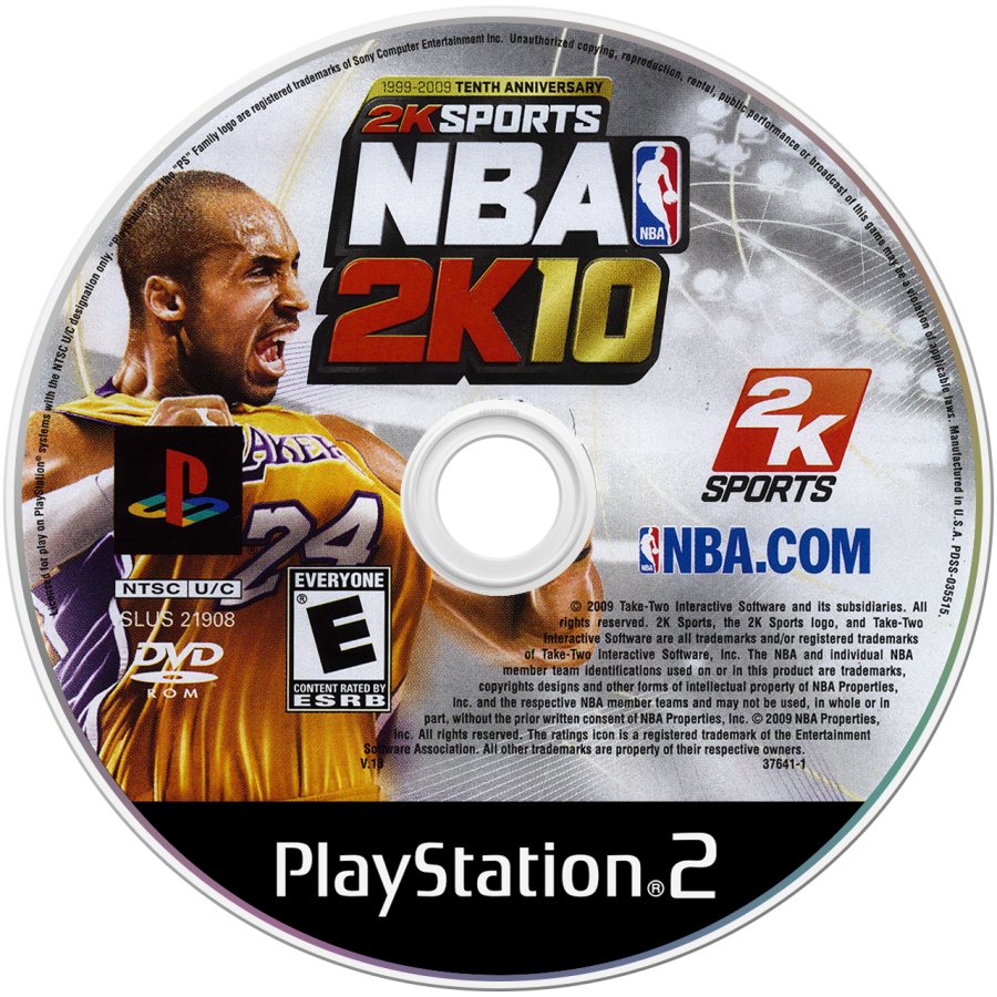 NBA 2K10 – PlayStation 2 (PS2) basketball sports video game disc