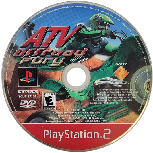 Retro ATV Offroad Fury Greatest Hits PS2 inspired design featuring extreme off road racing aesthetic vintage PlayStation 2 all terrain vehicle stunts rugged dirt tracks freestyle tricks outdoor motorsports adrenaline nostalgic racing game presentation -disc
