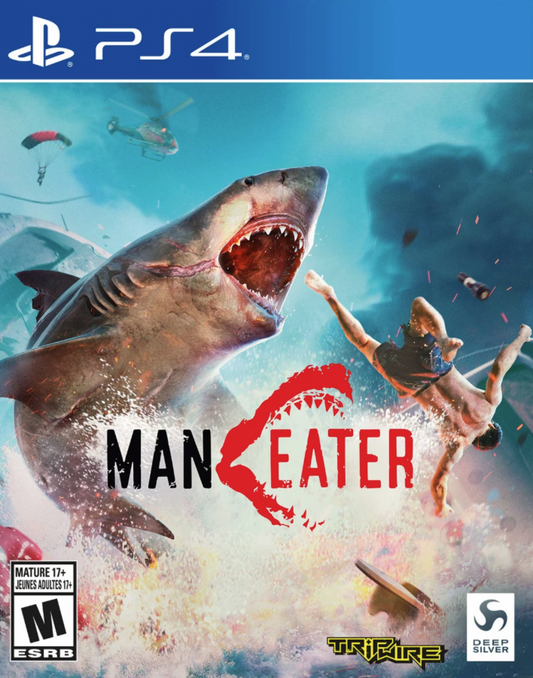 Maneater – PlayStation 4 (PS4) video game cover art, action role-playing game