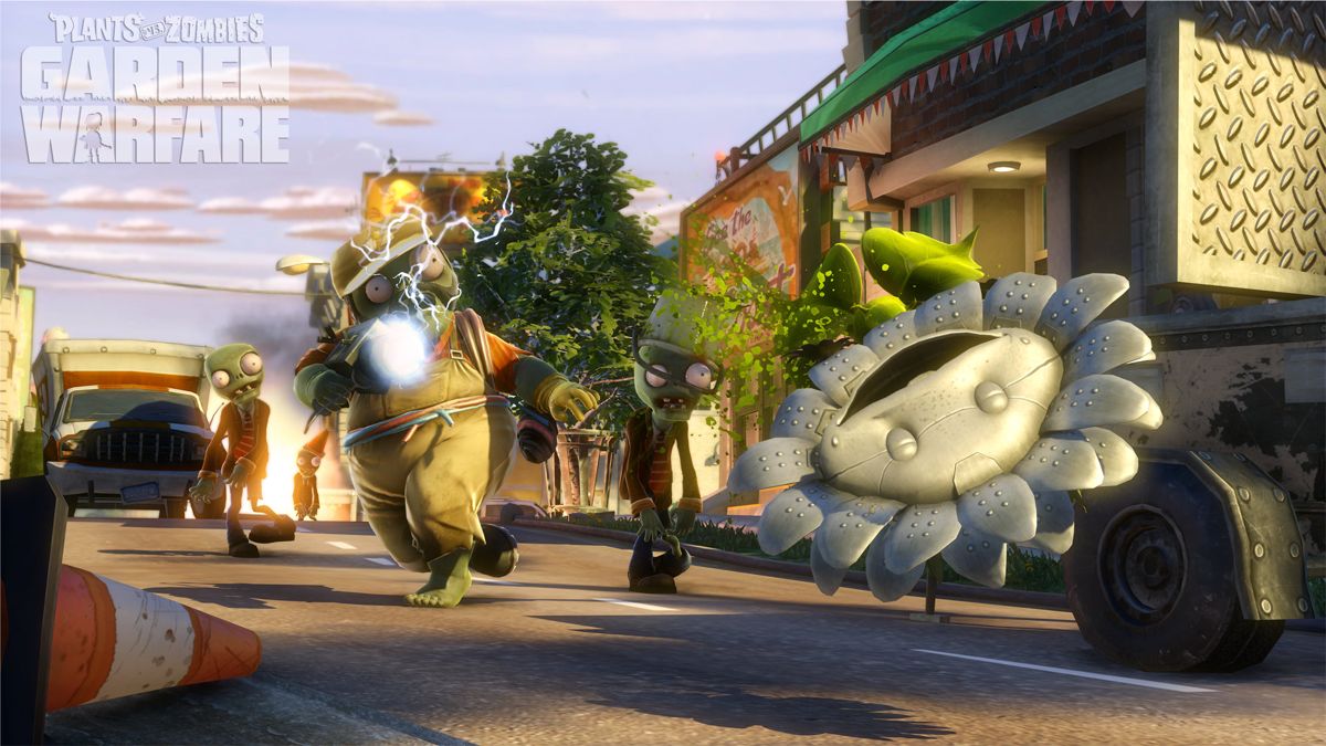 Plants vs. Zombies: Garden Warfare – PlayStation 4 (PS4) video game gameplay, third-person shooter with strategic defense elements
