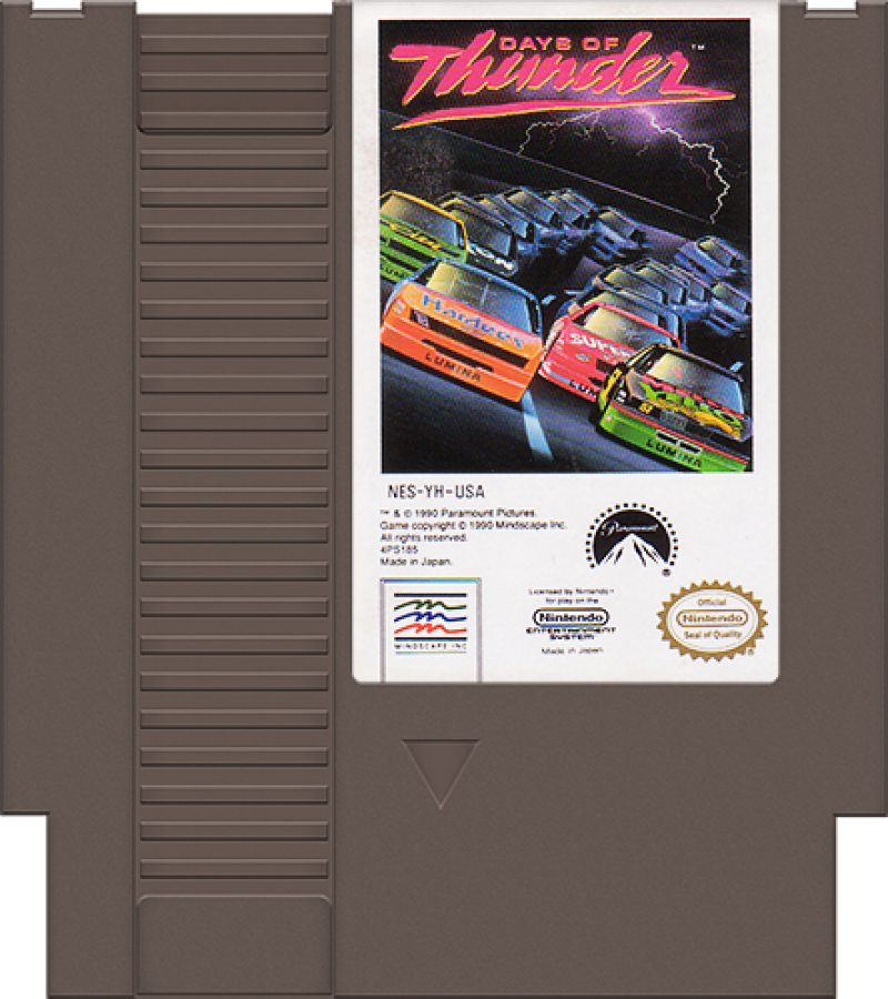 Days of Thunder cartridge for Nintendo Entertainment System (NES) retro video game