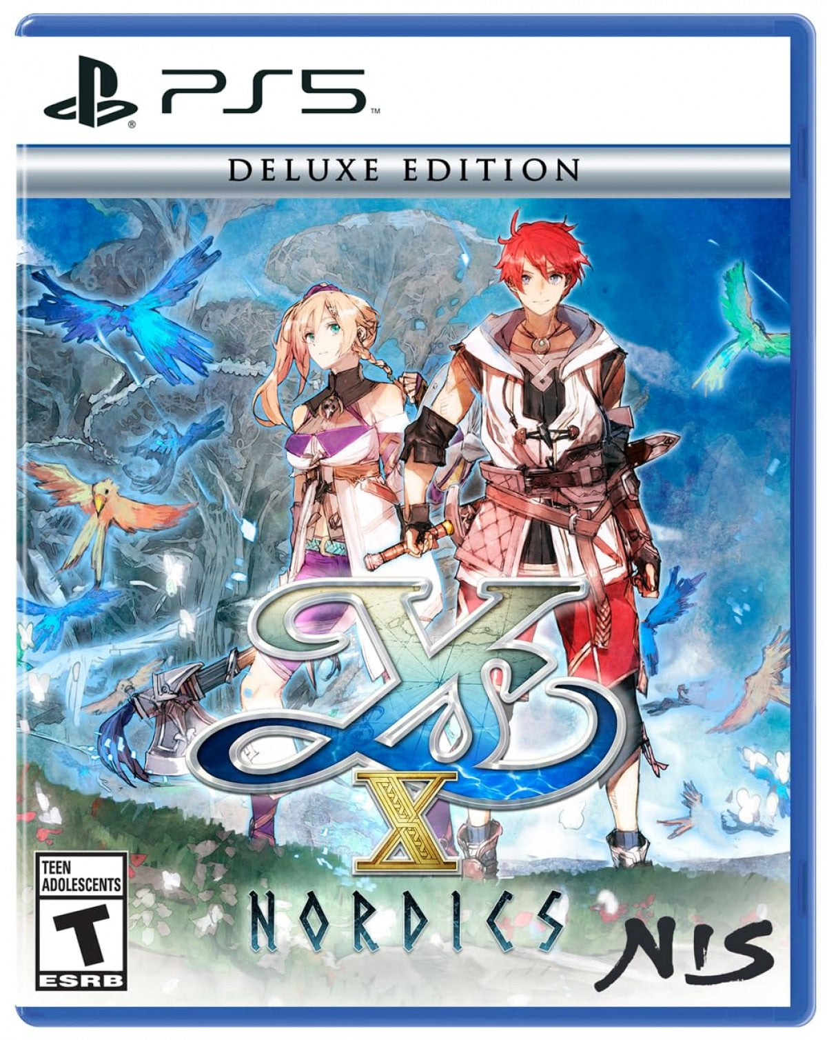 Ys X Nordics Deluxe Edition PS5 game featuring fast-paced action RPG combat, Norse-inspired exploration, and exclusive deluxe content for PlayStation 5 cover art