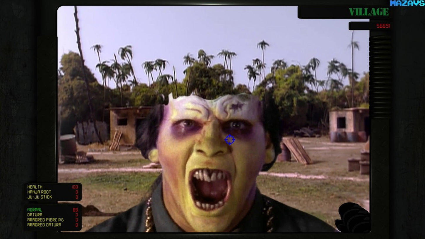 Corpse Killer Sega CD 32X enhanced full motion video FMV zombie shooter horror game rail shooting tropical island setting undead enemies improved video quality live action footage arcade style combat Digital Pictures retro gaming Sega CD 32X software video game title gameplay
