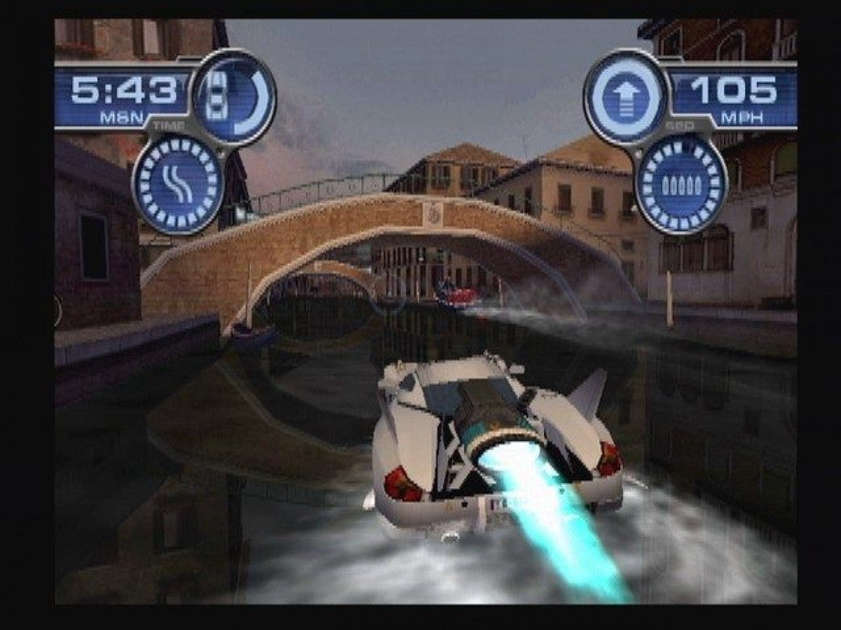 Spy Hunter – PlayStation 2 (PS2) video game gameplay, vehicular combat action.
