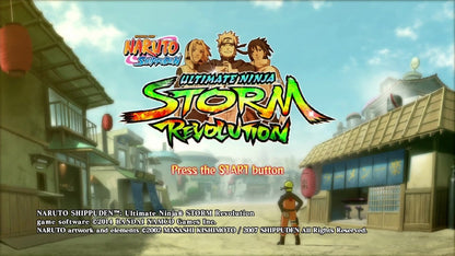 Naruto Shippuden: Ultimate Ninja Storm Revolution start screen for Xbox 360 (X360) anime fighting video game