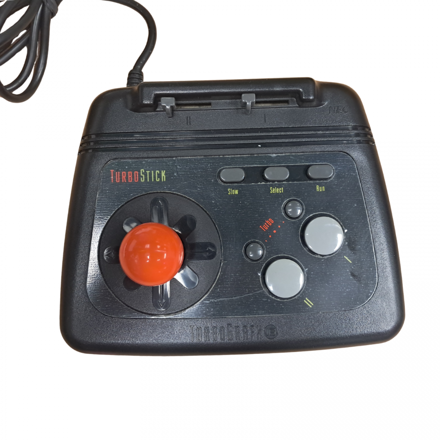 Turbo Stick Complete in Box TurboGrafx TG for retro video game enthusiasts featuring official gaming controller hardware arcade style joystick design responsive directional controls authentic TurboGrafx compatibility vintage gaming accessory functionality complete in box collector presentation and collectible gaming appeal controller 