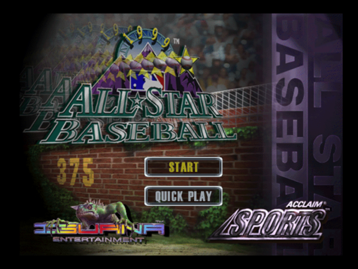 All-Star Baseball 99 game for the Nintendo 64 featuring baseball simulation gameplay with realistic MLB teams season modes batting and pitching mechanics and fielding controls in a complete in box retail release format gameplay 