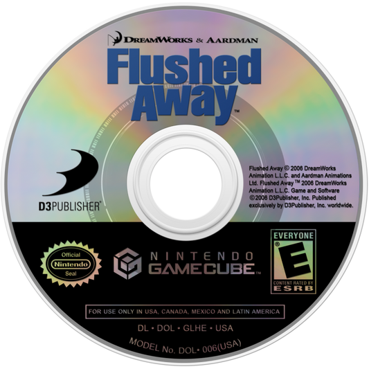 Flushed Away for GameCube featuring family friendly action adventure gameplay based on the animated film disc