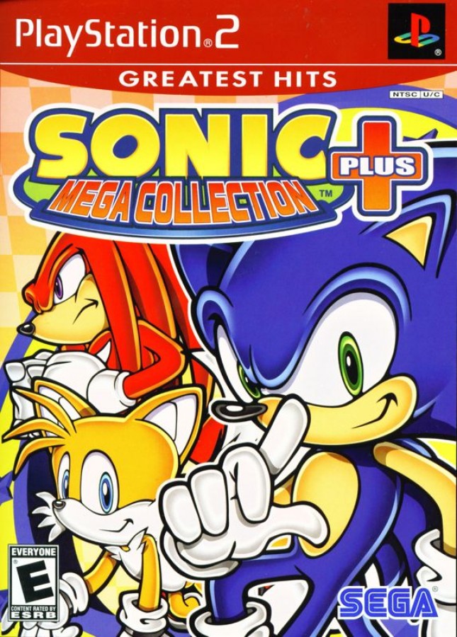 Sonic Mega Collection Plus [Greatest Hits] – PlayStation 2 (PS2) video game cover image, platformer and compilation.