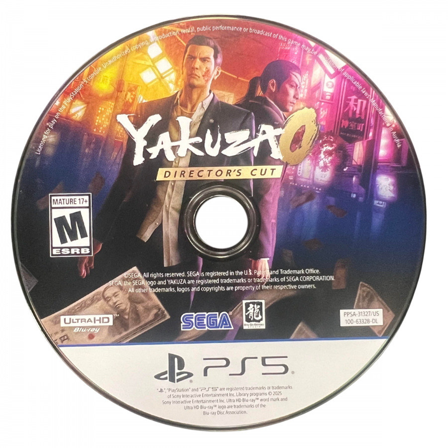 Yakuza 0 Director's Cut PlayStation 5 PS5 for action adventure role playing video game fans featuring open world exploration Japanese city environments intense street combat cinematic storytelling Kazuma Kiryu and Goro Majima character driven missions mini games side activities and enhanced Director's Cut content collectible gaming appeal disc